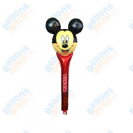 Ballon Mickey Baguette Rouge Disney, Décorations ballons pour anniversaire.