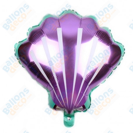 Ballon Coquillage Violet, décoration ballon anniversaire, la petite sirène Disney.