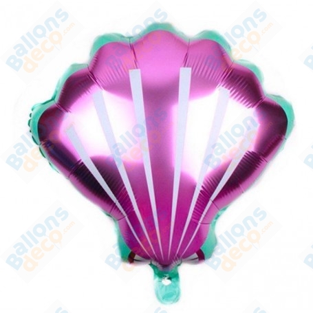 Ballon Coquillage Rose, décorations ballon avec des coquillages marin, vitrine de magasin.