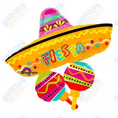 Ballon Sombrero Fiesta Et Maracas