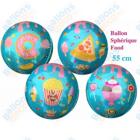 Ballon Pizza, Pop Corn, Donut, Glace Sphérique