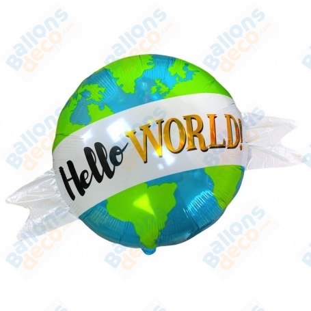 Ballon Planète Terre Hello World