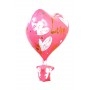 Ballon Montgolfière Coeur Rose 3D
