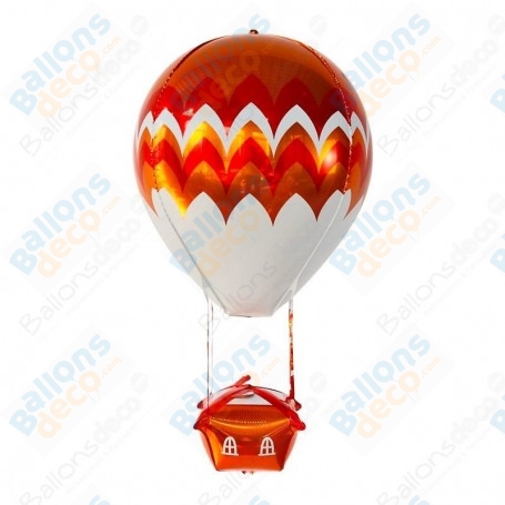 Ballons Montgolfières De Couleurs Rouge 3D