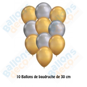 Ballons de Luxe en chrome Argent 50 pièces - Ensemble de ballons à l'hélium  Fête