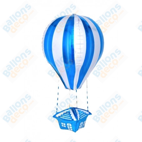Ballon Montgolfière De Couleurs Bleu 3D New