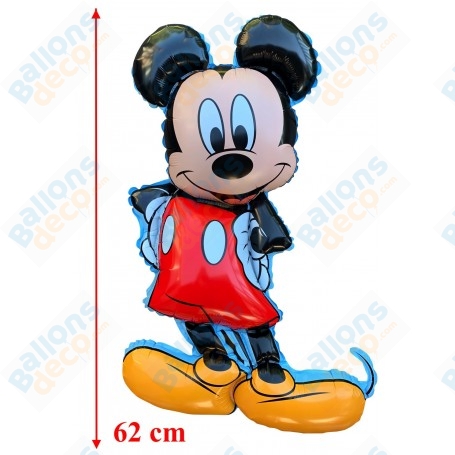 Ballon Mickey Debout fond bleu Gonflage Air Disney, Décorations ballons pour anniversaire.