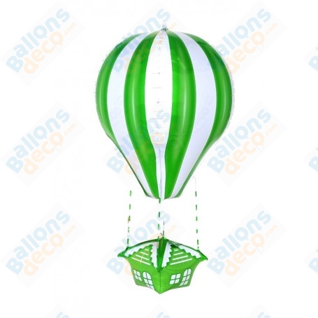 Ballon Montgolfière De Couleurs Verte 3D New