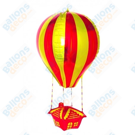 Ballon Montgolfière De Couleurs Jaune et Rouge 3D New
