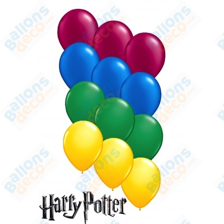 Ballons De Baudruche x12 30 cm Bordeaux, Bleu, Vert,  Jaune D'or
