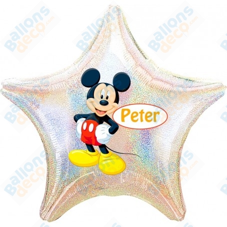 Ballon Mickey Etoile Personnalisable Disney 1 face, Décorations ballons pour anniversaire.