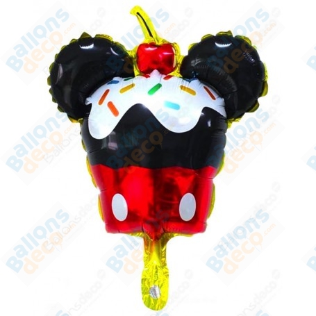 Ballon Mickey en forme de CupCake Gonflage Air Disney, Décorations ballons pour anniversaire.