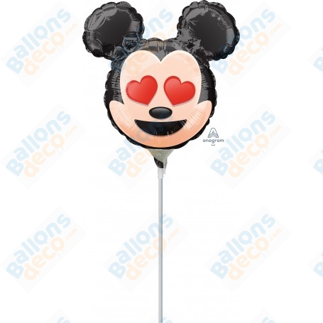 Ballon Mickey Emoji Love sur une Tige Disney, Décorations ballons pour anniversaire, Saint Valentin.