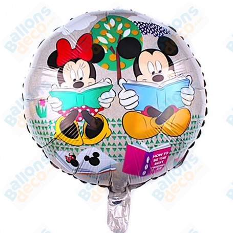 Ballon Mickey et Minnie devant un Livre Disney, Décorations ballons pour anniversaire.