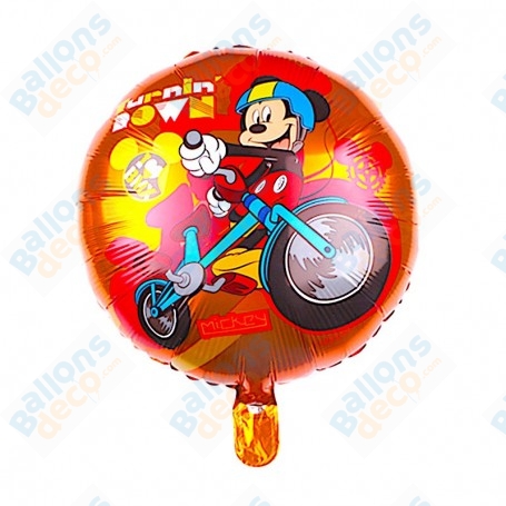 Ballon Mickey avec un Vélo Rouge Disney, Décorations ballons pour anniversaire.
