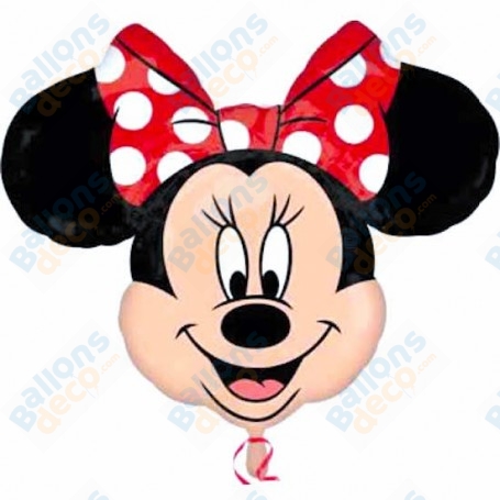 Ballon Minnie avec un noeud Rouge Disney Anagram, Décorations ballons pour anniversaire.