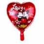 Ballon Coeur Mickey et Minnie Rouge