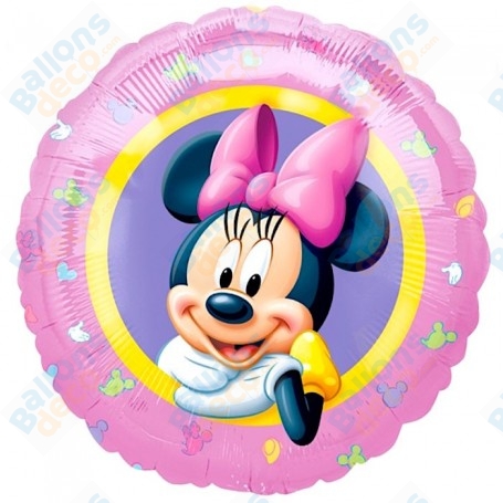 Ballon Minnie Portrait Noeud Rose Disney Anagram, Décorations ballons pour anniversaire.