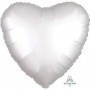 Ballon Coeur 45 cm Blanc Satin