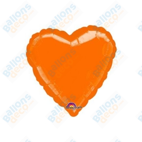 Ballon Coeur 45 cm Orange