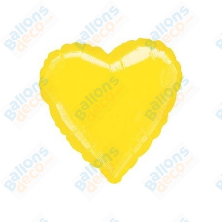 Ballon Coeur 45 cm Jaune
