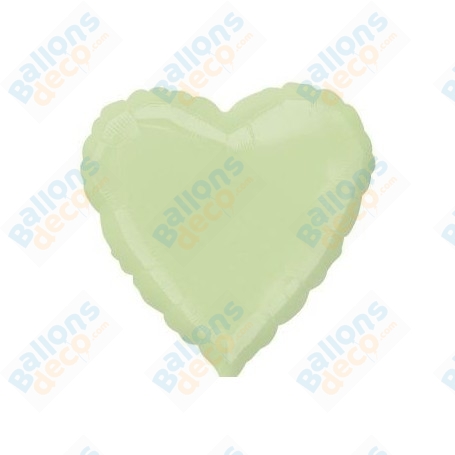 Ballon Coeur 45 cm Vert Pale