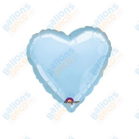 Ballon Coeur 45 cm Bleu Ciel