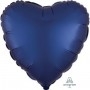 Ballon Coeur 45 cm Bleu Nuit Satin Luxe