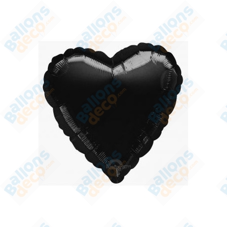 Ballon Coeur 45 cm Noir
