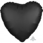 Ballon Coeur 45 cm Noir Satin Luxe