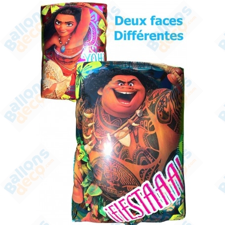 Ballon Vaiana et Maui Disney Moana Carré, Décorations ballons pour anniversaire.