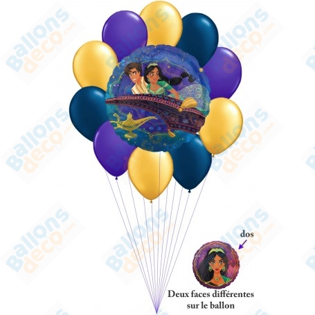 Ballons En Grappe Aladdin Et Jasmine Disney, Décorations ballons pour anniversaire.