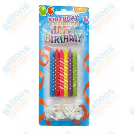 Bougies x 12 Pour Gâteau D'Anniversaire