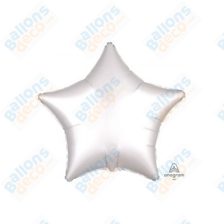 Ballons Etoile 45 cm Blanc Satin Luxe