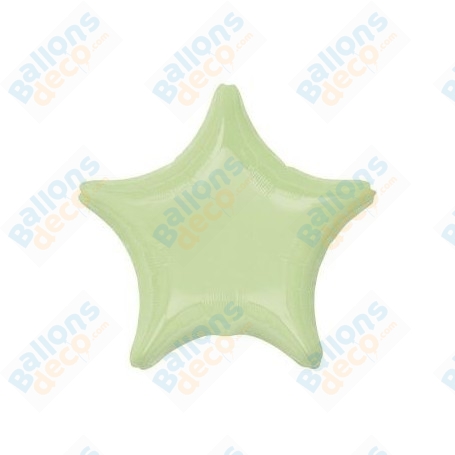 Ballons Etoile 45 cm Vert Pale