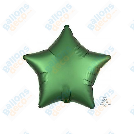 Ballons Etoile 45 cm Vert Sapin Satin Luxe