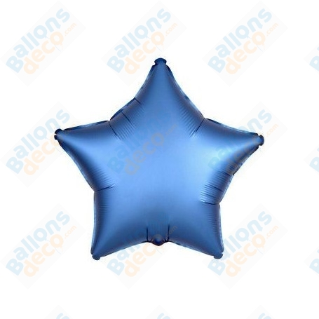 Ballons Etoile 45 cm Bleu Satin Luxe