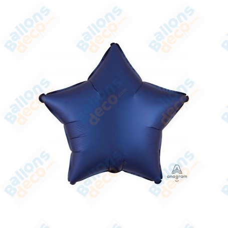 Ballons Etoile 45 cm Bleu Nuit Satin Luxe