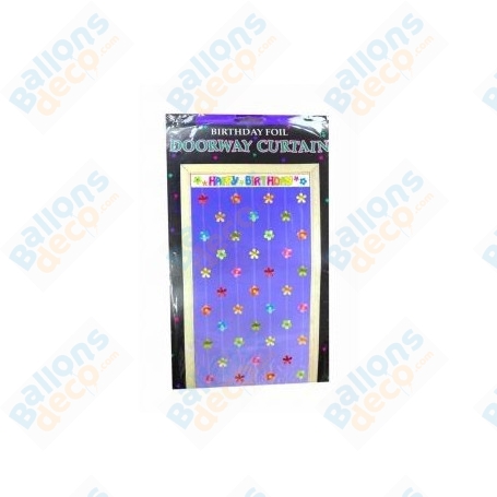 Rideau De Porte Fleurs Happy Birthday