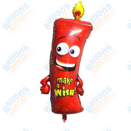 Ballon Bougie d'anniversaire Rouge