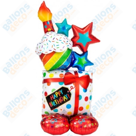 Ballon Cadeau Et Gâteau D'anniversaire Géant Airloonz