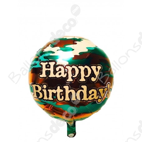 Ballon Happy Birthday Camouflage - Déco Anniversaire 