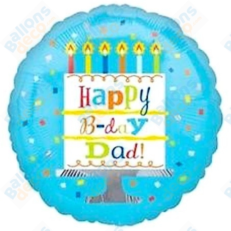 Ballon Happy Birthday Dad Gâteau