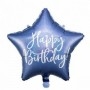 Ballon Happy Birthday Etoile Bleu Holographique