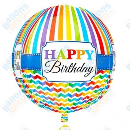 Ballon Happy Birthday ORBZ 4 Faces