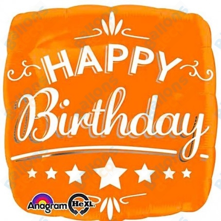 Ballon Happy Birthday Orange