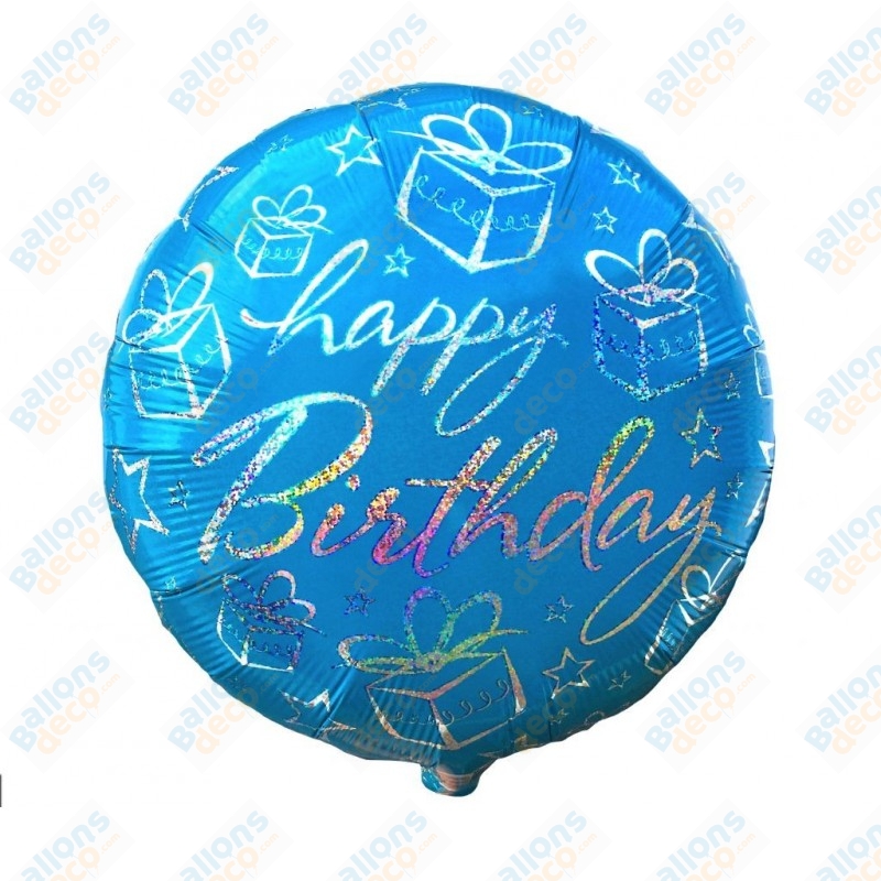 Unique Party 55525 Holographic Happy Anniversary Balloon 45 Cm