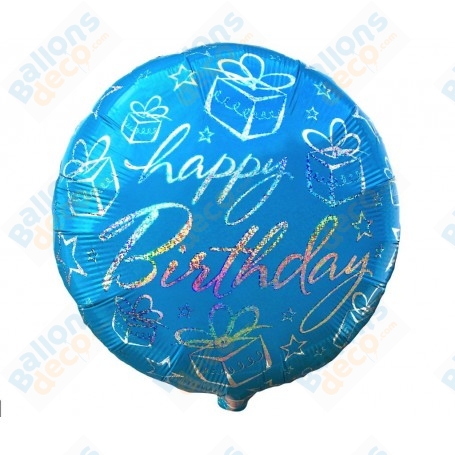 Ballon Happy Birthday Holographique