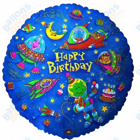 Ballon Martiens De L'Espace Happy Birthday