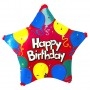 Ballon Happy Birthday Étoile Rouge